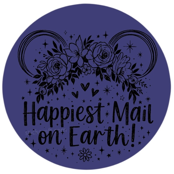 Happiest Mail on Earth Sticker 2” | Cute  DISNEY Label | Small Biz Packaging - Picture 3 of 14